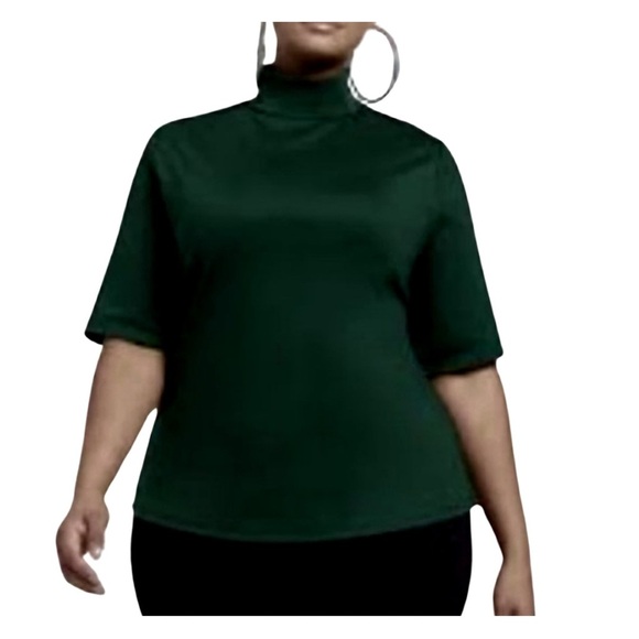 Joie Turtleneck Short Sleeve Top Green - Picture 1 of 8